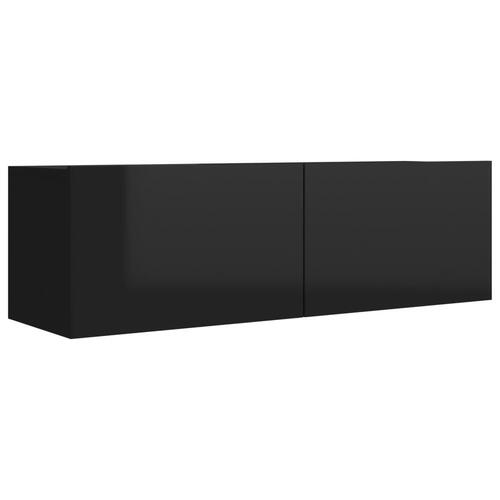 Tv-skabe 4 stk. 100x30x30 cm spånplade sort højglans