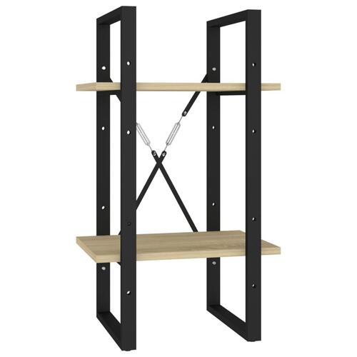 Bogreol 5 hylder 40x30x175 cm konstrueret træ sonoma-eg