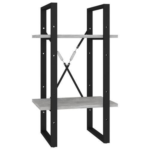 Bogreol 5 hylder 40x30x175 cm konstrueret træ betongrå