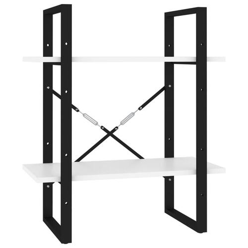 Bogreol med 5 hylder 60x30x175 cm konstrueret træ hvid