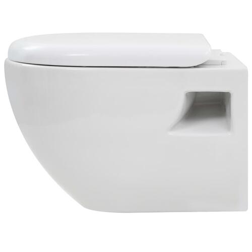 Væghængt toilet med skjult cisterne keramisk