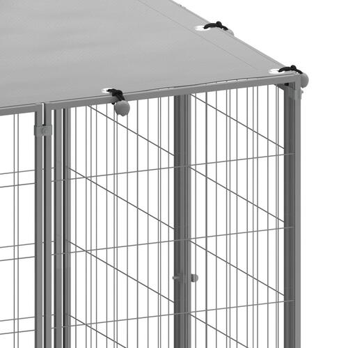 Hundeløbegård 8,47 m² stål sølvfarvet