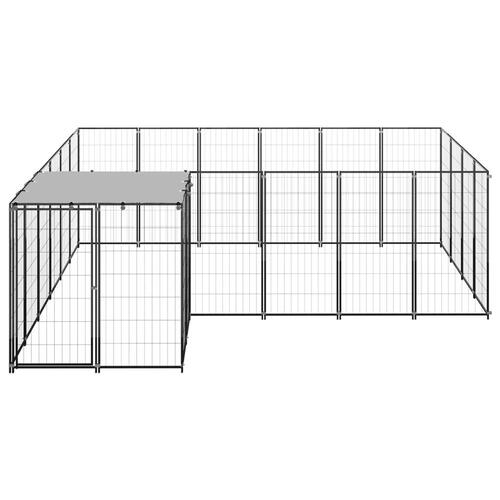 Hundeløbegård 8,47 m² stål sort