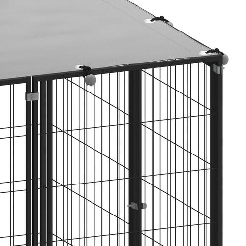 Hundeløbegård 8,47 m² stål sort