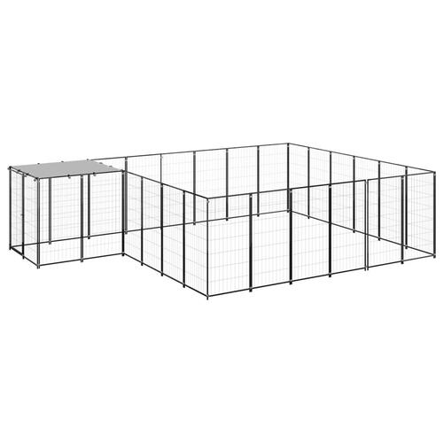 Hundeløbegård 12,1 m² stål sort