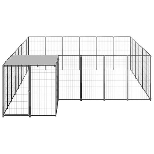 Hundeløbegård 12,1 m² stål sort
