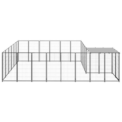 Hundeløbegård 12,1 m² stål sort