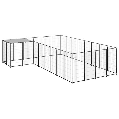 Hundeløbegård 10,89 m² stål sort