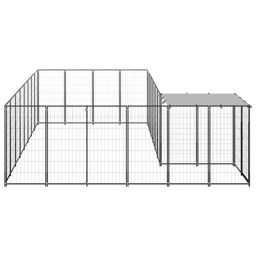 Hundeløbegård 10,89 m² stål sort