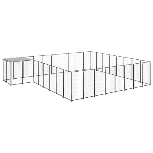 Hundeløbegård 20,57 m² stål sort