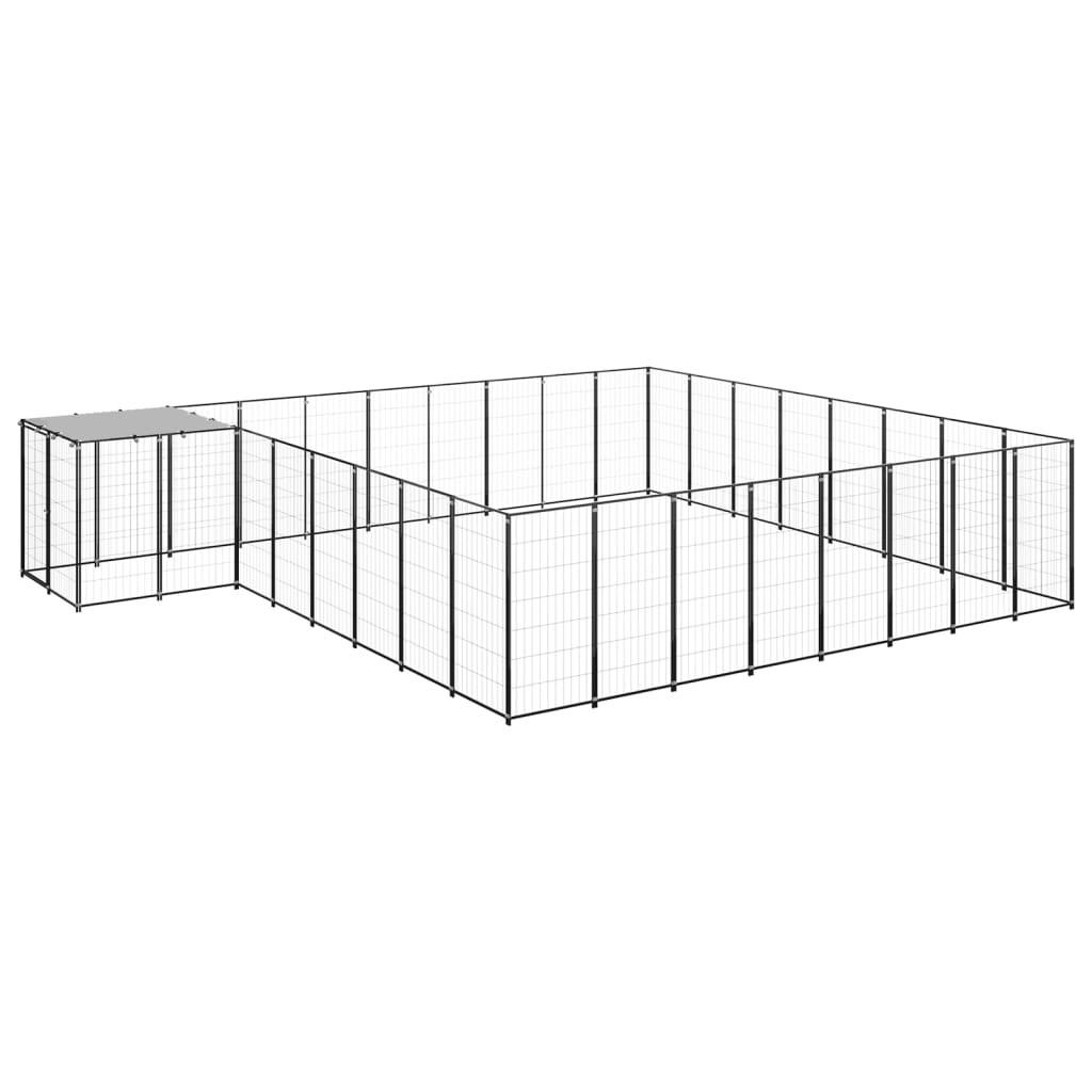 Hundeløbegård 20,57 m² stål sort