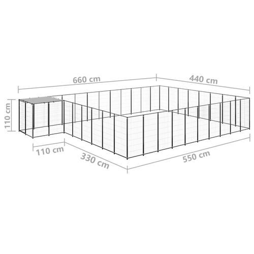 Hundeløbegård 25,41 m² stål sort