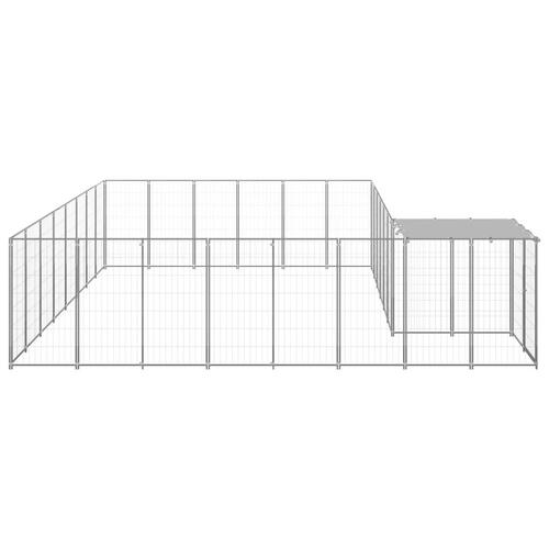Hundeløbegård 15,73 m² stål sølvfarvet