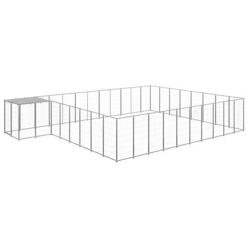Hundeløbegård 25,41 m² stål sølvfarvet