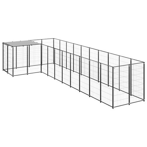 Hundeløbegård 7,26 m² stål sort