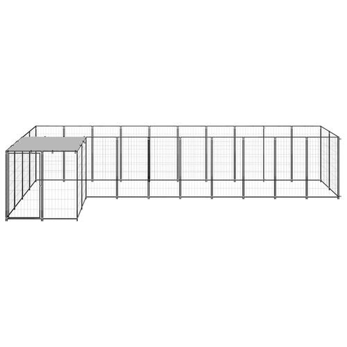 Hundeløbegård 7,26 m² stål sort