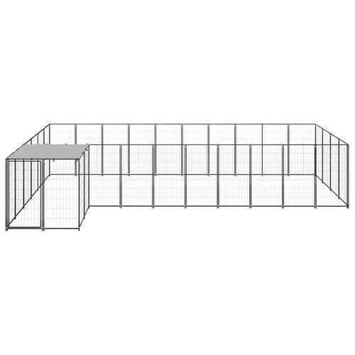 Hundeløbegård 13,31 m² stål sort