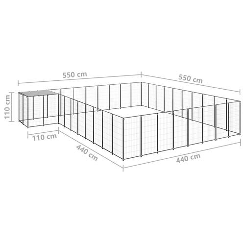 Hundeløbegård 25,41 m² stål sort