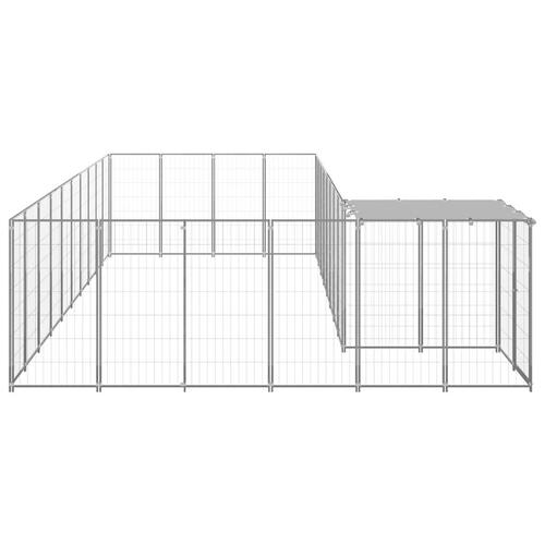 Hundeløbegård 13,31 m² stål sølvfarvet
