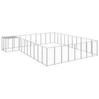 Hundeløbegård 25,41 m² stål sølvfarvet