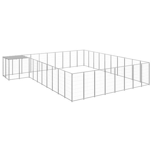 Hundeløbegård 25,41 m² stål sølvfarvet