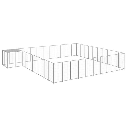 Hundeløbegård 31,46 m² stål sølvfarvet