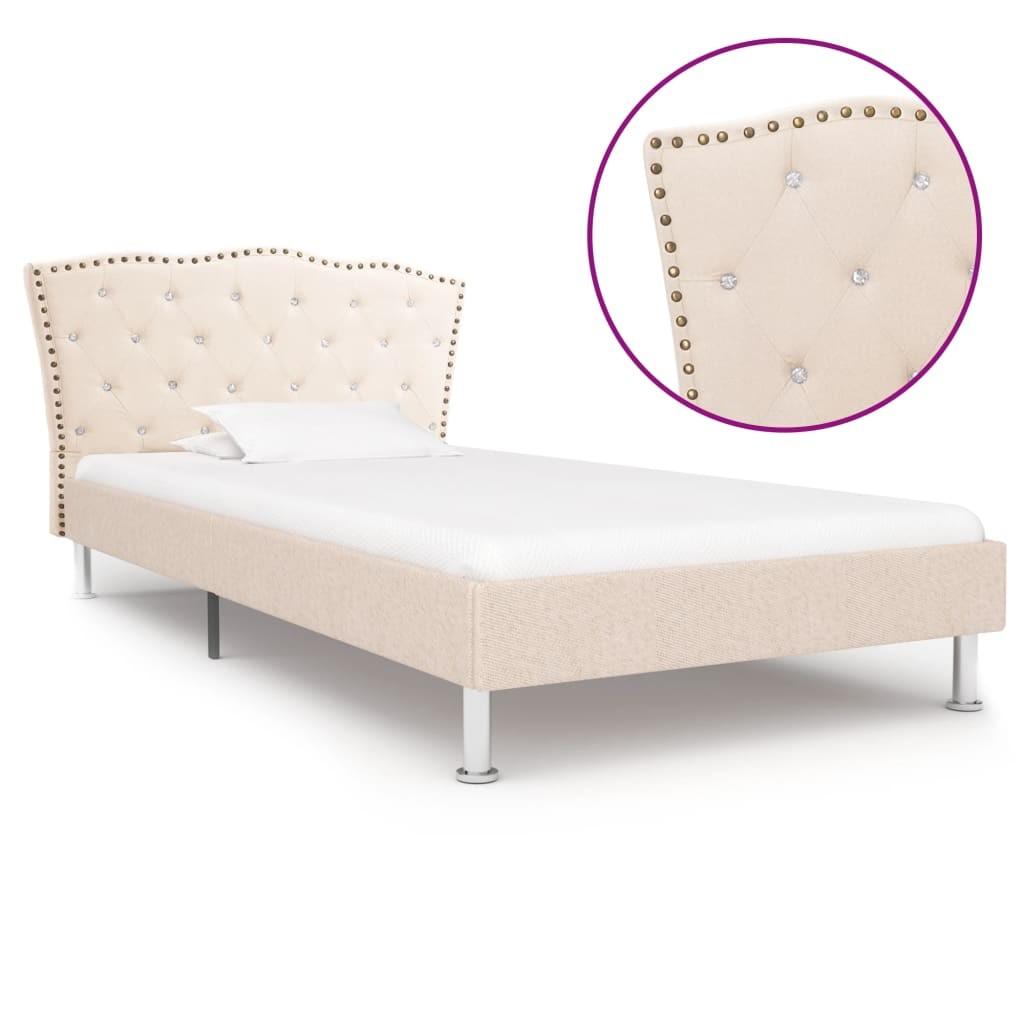 Sengestel 90x200 cm stof beige