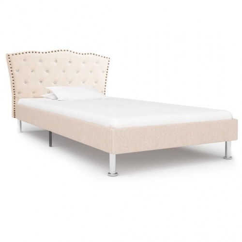Sengestel 90x200 cm stof beige
