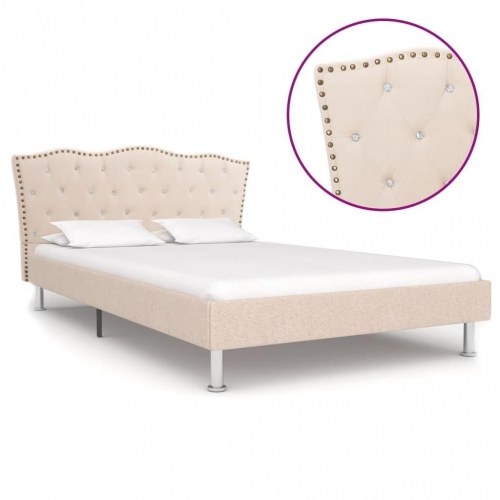 Sengestel 120x200 cm stof beige