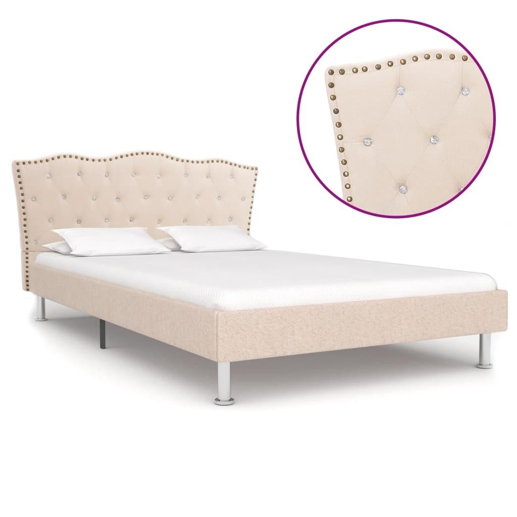 Sengestel 120x200 cm stof beige