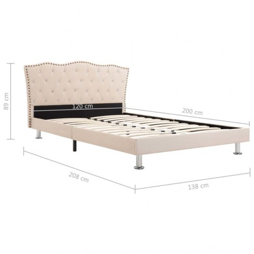 Sengestel 120x200 cm stof beige