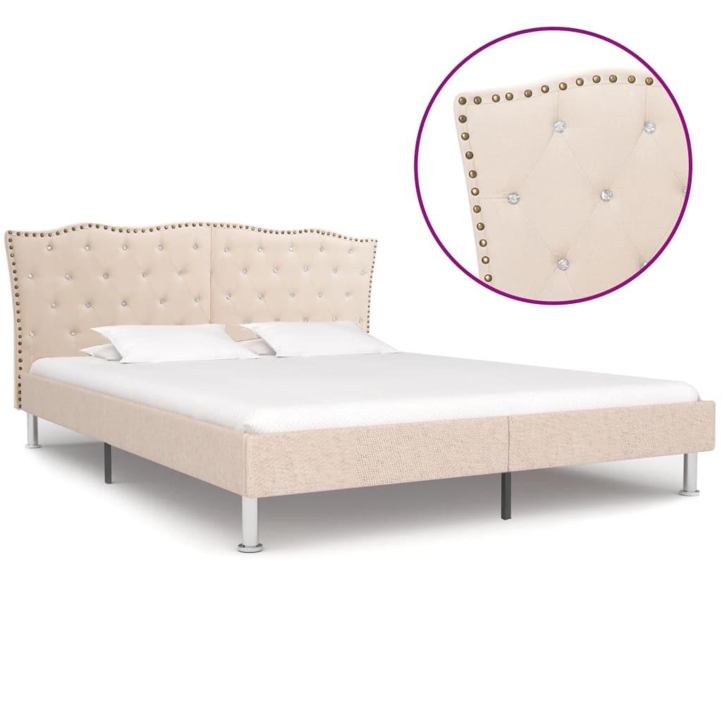 Sengestel 160x200 cm stof beige