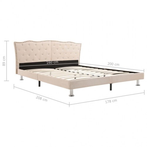 Sengestel 160x200 cm stof beige