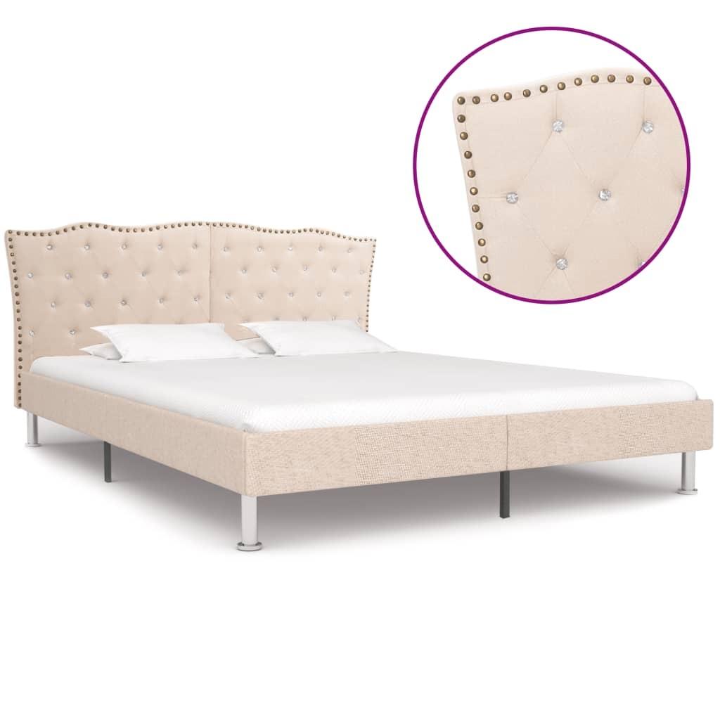 Sengestel 180x200 cm stof beige