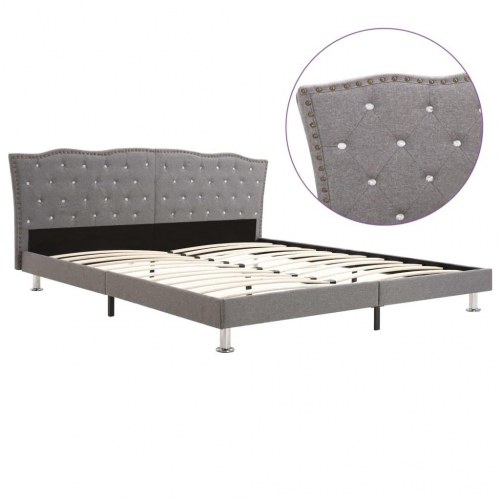 Sengestel 180x200 cm stof lysegrå