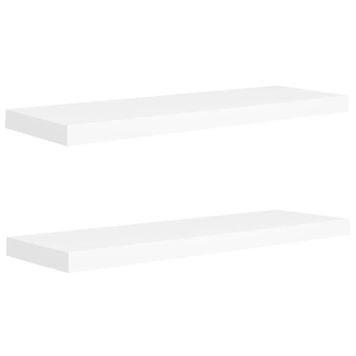 Væghylder 2 stk. 80x23,5x3,8 cm MDF hvid