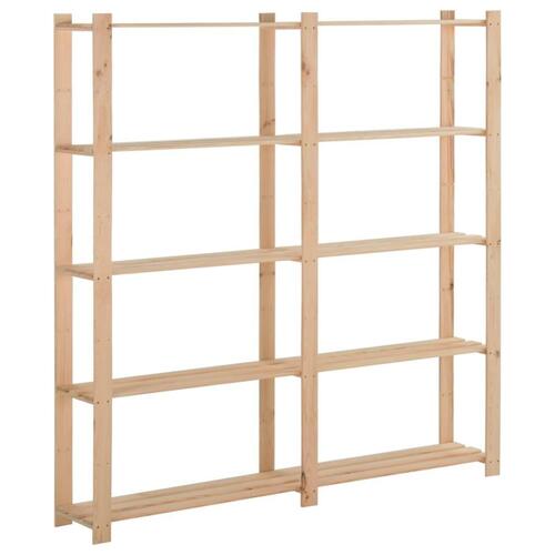 Opbevaringsreol i 5 niveauer 170x28,5x170 cm massivt fyrretræ