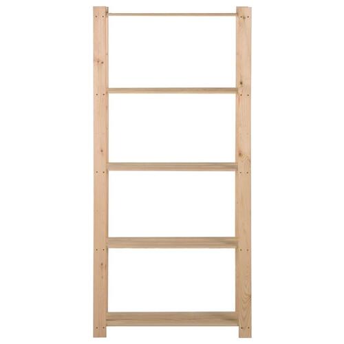 Opbevaringsreol i 5 niveauer 80x28,5x170 cm massivt fyrretræ