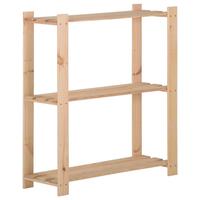 Opbevaringsreol i 3 niveauer 80x28,5x90 cm massivt fyrretræ
