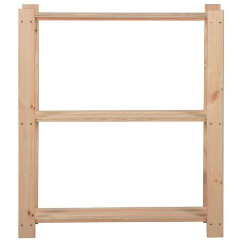 Opbevaringsreol i 3 niveauer 80x28,5x90 cm massivt fyrretræ