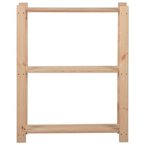Opbevaringsreol i 3 niveauer 60x28,5x90 cm massivt fyrretræ