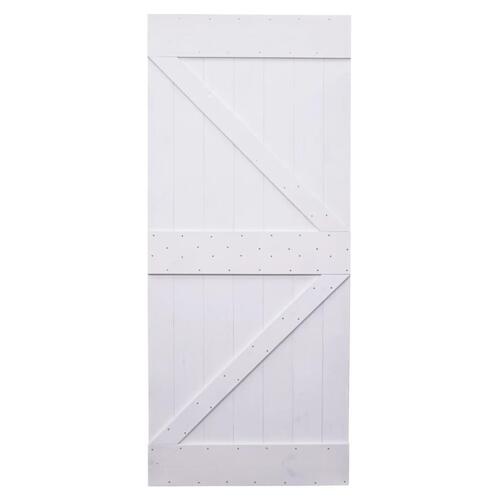 Dør 80x210 cm massivt fyrretræ hvid