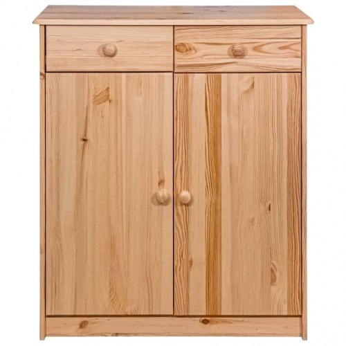 Skænk 78x35x89 cm 2 skuffer massivt fyrretræ