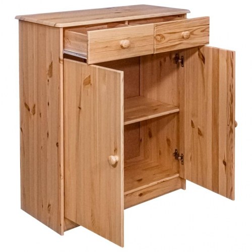 Skænk 78x35x89 cm 2 skuffer massivt fyrretræ