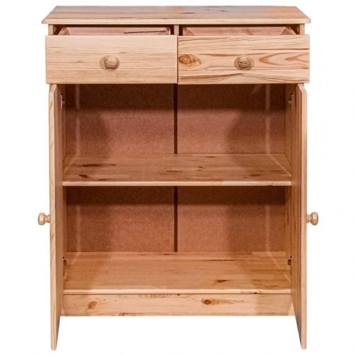 Skænk 78x35x89 cm 2 skuffer massivt fyrretræ