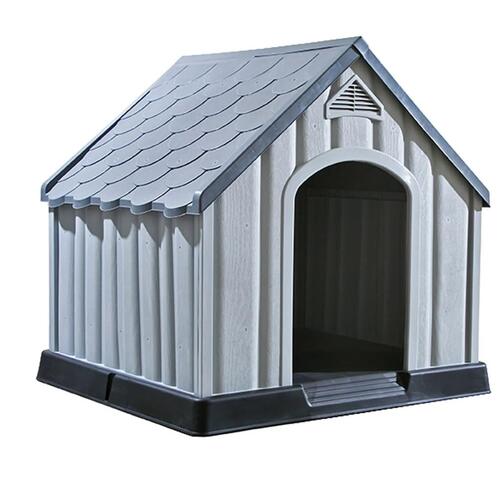 Hundehus 92x87x91 cm plastik grå