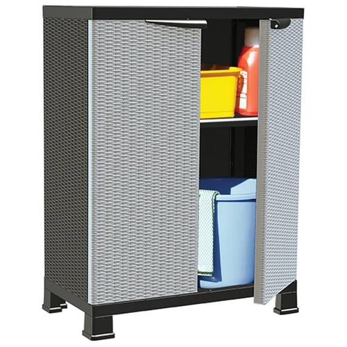 Opbevaringsskab 68x39x92 cm rattandesign plastik