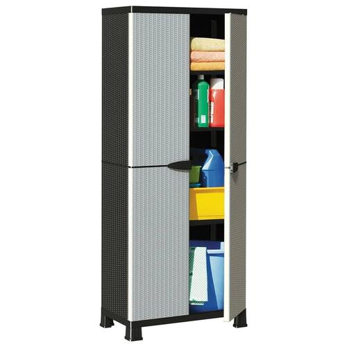 Opbevaringsskab 68x39x171,5 cm rattandesign plastik