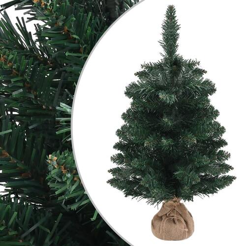 Kunstigt juletræ med juletræsfod 60 cm PVC grøn