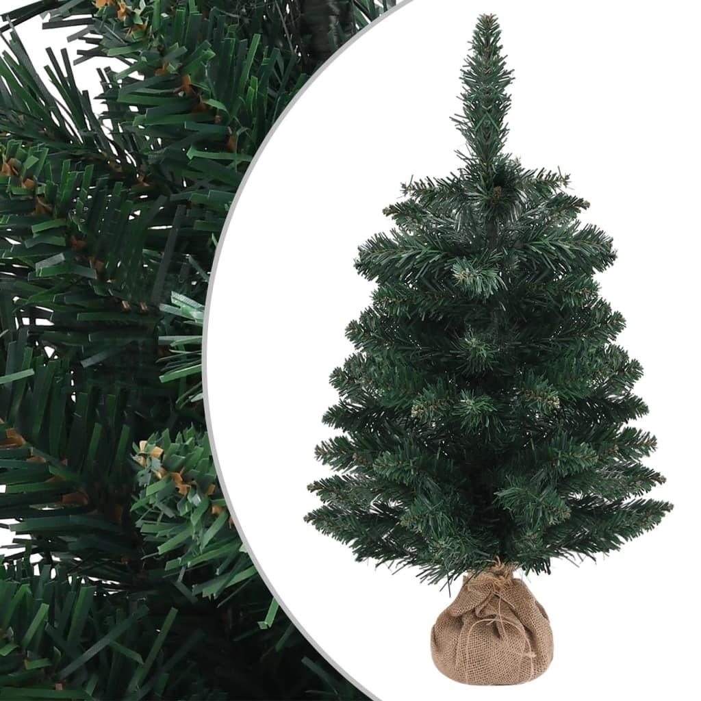Kunstigt juletræ med juletræsfod 60 cm PVC grøn